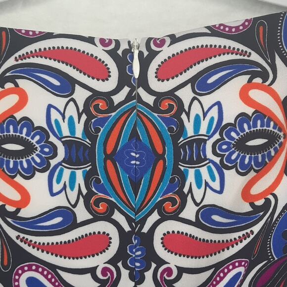 London Times Dress Womens 4 Sleeveless V-Neck Multi-Color Paisley Office‎ Work - Picture 6 of 8